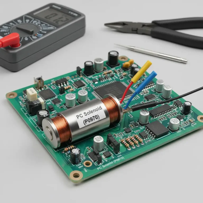 P0970 – Kontrolni krug solenoida za kontrolu pritiska prenosa (PC) nizak napon (TCM) Online kupovina auto delova: prikaz menjanja P0970 PC solenoida zbog niskog napona, poručivanje i dostava zamenskog dela putem interneta.