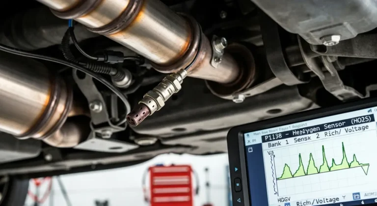 P1138 – Grejani kiseonički senzor (HO2S) Banka 1 Senzor 2 bogata smeša ili visok napon Heated Oxygen Sensor Bank 1 Sensor 2 prikazuje visok napon, ukazujući na bogatu smešu goriva u izduvnom sistemu automobila.