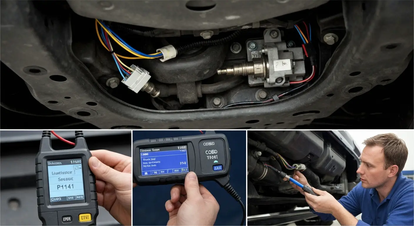 P1141 označava problem u kontrolnom kolu grejača sonde za kiseonik (HO2S) na banci 1, sonda 2, što može uticati na efikasnost rada motora i emisije izduvnih gasova.