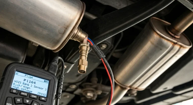 Heated Oxygen Sensor Bank 2 Sensor 3 prikazuje bogatu smešu ili visok napon, signalizirajući problem u izduvnom sistemu automobila.