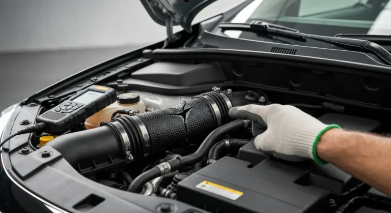 Propuštanje vazduha u usisnom kanalu motora, prikaz mesta curenja i uticaja na performanse automobila, dijagnostički kod P1191.
