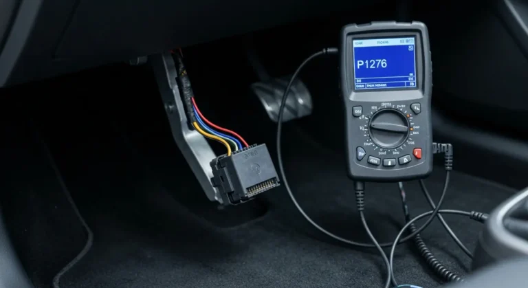 P1276 – Performanse kola senzora položaja papučice gasa 1 Senzor položaja papučice gasa, prikazana greška P1276, dijagnostika kvara u električnom kolu, automobilski sistem upravljanja motorom.