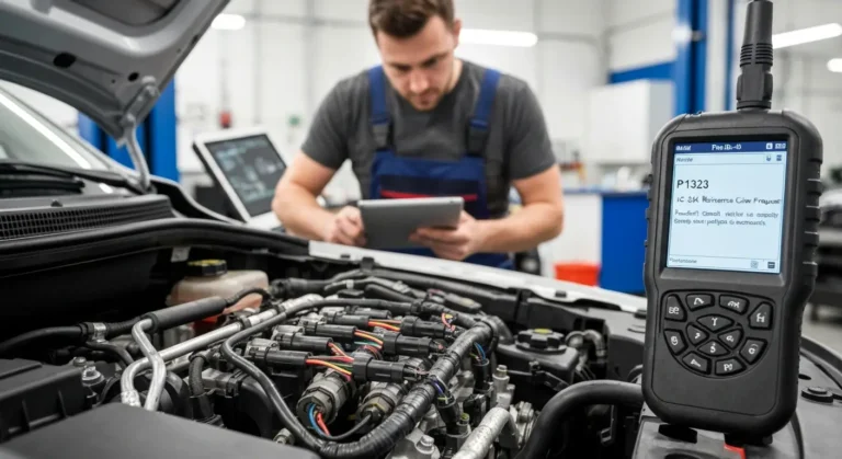 P1323 – IC 24X Referentni krug niska frekvencija Referentno kolo IC 24X za niske frekvencije u automobilskoj elektronici, sa povezanim komponentama i prikazom tokova signala.