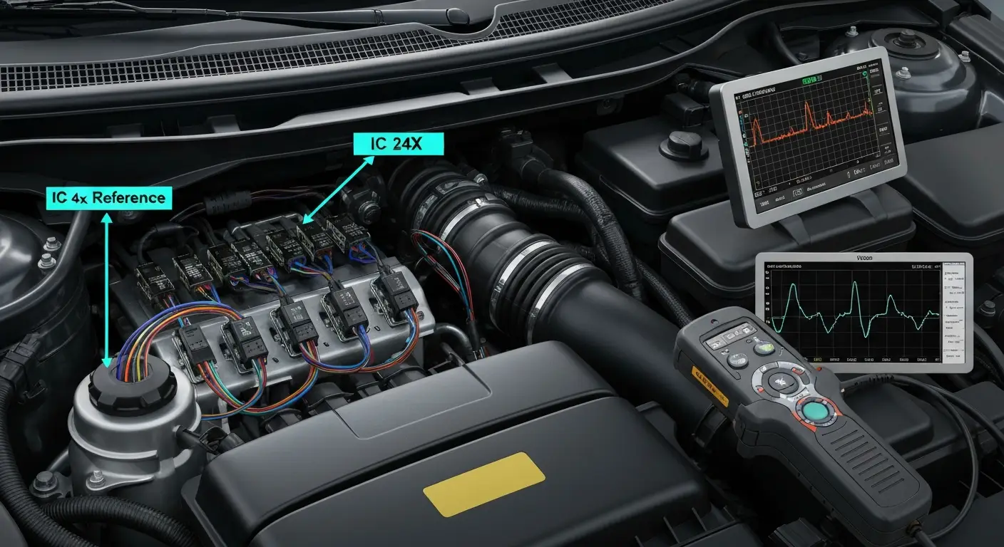 P1323 - IC 24X referentni krug niska frekvencija označava problem sa niskom frekvencijom signala iz referentnog kruga 24X senzora položaja radilice u automobilima.