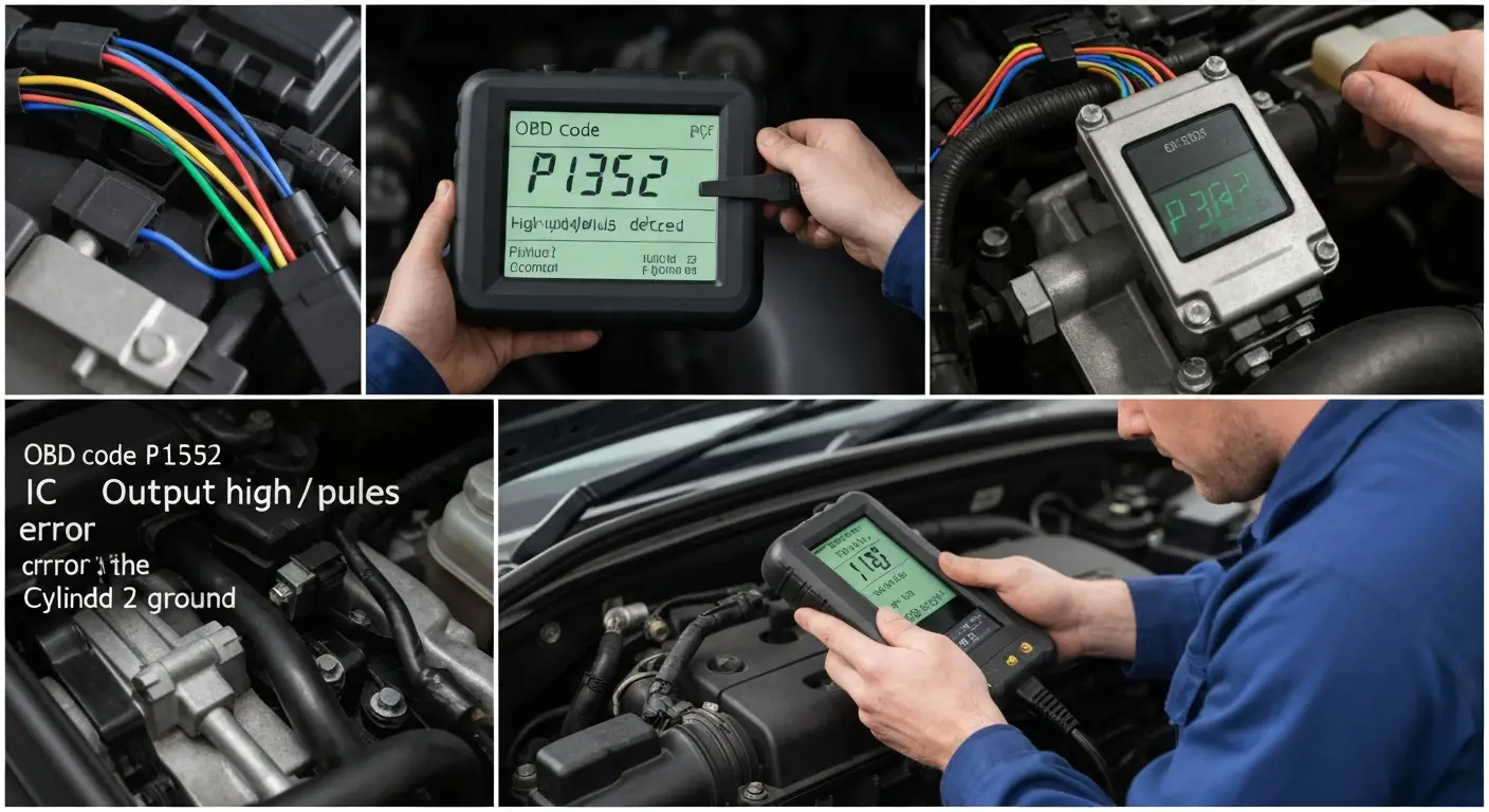 P1352 označava da je izlaz IC-a visok ili je detektovan impuls kada je GND_Cyl 2 kod automobila.