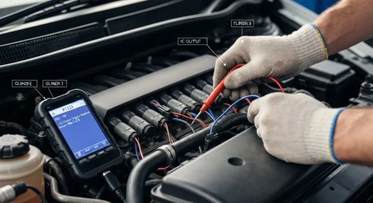 IC izlaz visok/puls detektovan na GND_Cyl 3, greška P1353, dijagnostika automobila, detekcija nepravilnosti u paljenju cilindra.