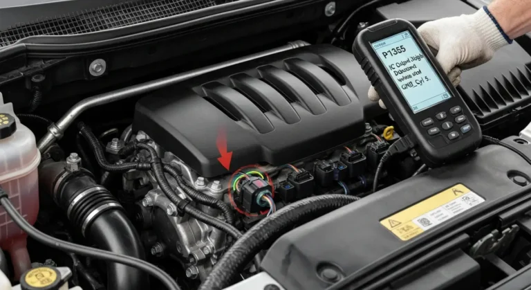 IC izlaz visok/puls detektovan na GND_Cyl 5, dijagnostika greške P1355, automobilski elektronski sistem upravljanja motorom.