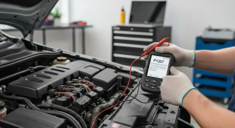IC izlaz visok/puls detektovan na GND_Cyl 7, greška P1357, dijagnostika motora, automobilski senzor, električni problem.